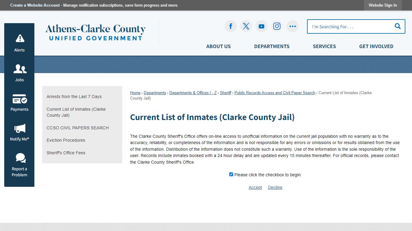 Current List of Inmates (Clarke County Jail) - ACCGov